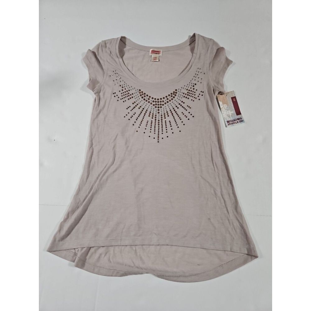 Mossimo Womens Embellished Extra Small Tan‎ Top
